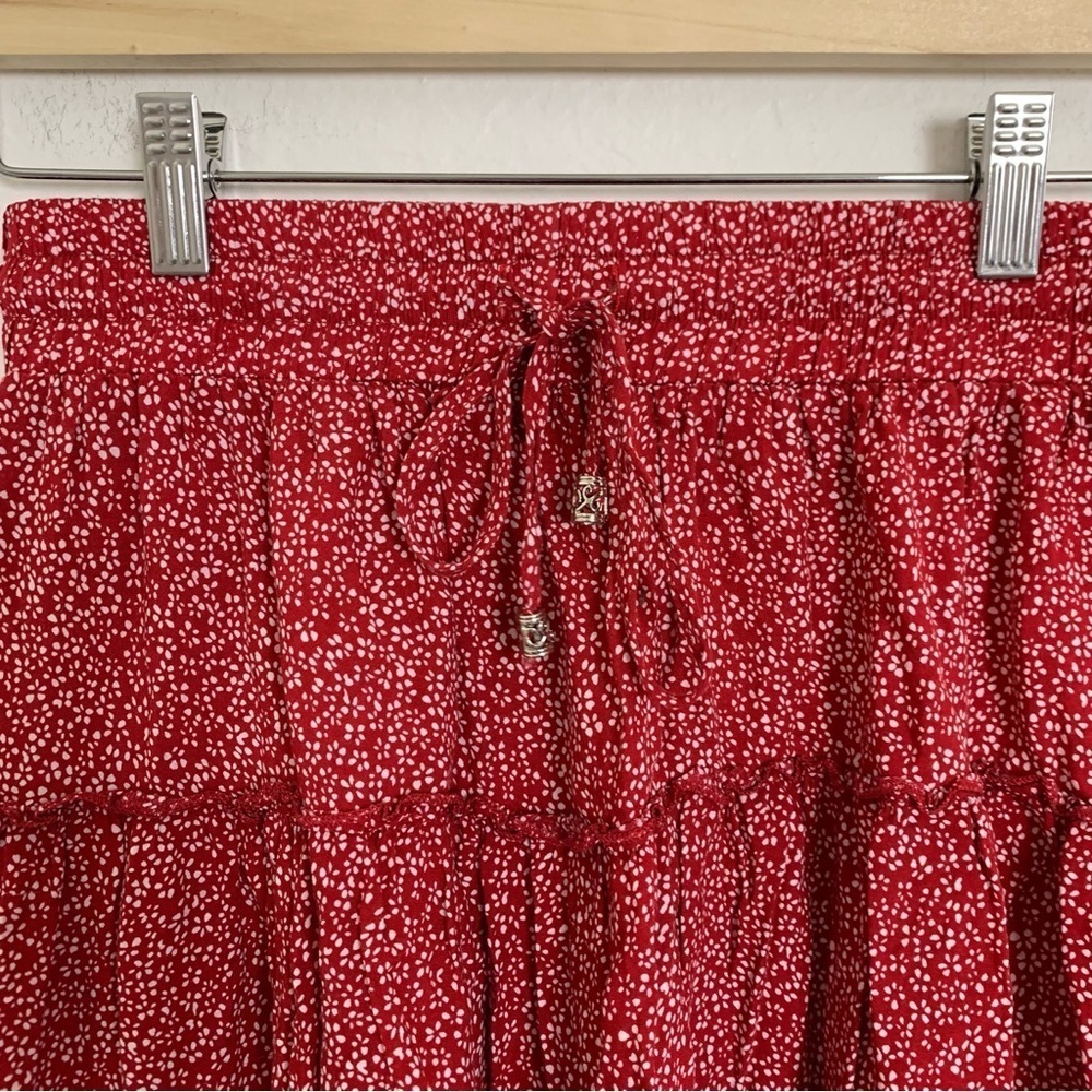 Princess Polly Tired Micro Floral Mini Skirt Womens 6 Ditsy Print Red White - Picture 6 of 12